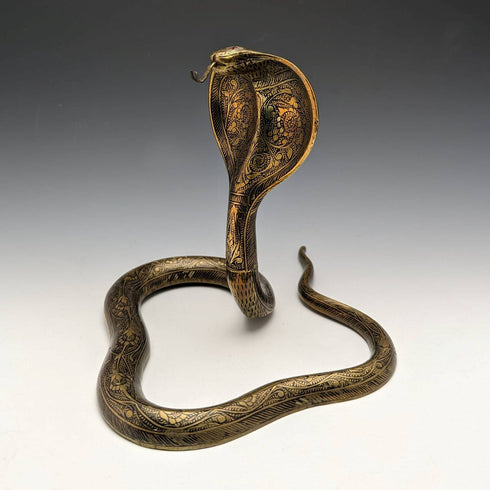 アンティーク コブラ型 真鍮製 懐中時計ホルダー ディスプレイスタンド 高さ15cm